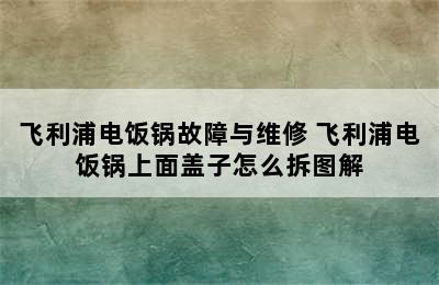 飞利浦电饭锅故障与维修 飞利浦电饭锅上面盖子怎么拆图解